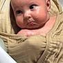 baby, face, skin, expression, towel, bath, water, chubby_cheeks, infant, cute, wrapped, closeup, indoors, child, portrait, soft, head, newborn, gaze, resting