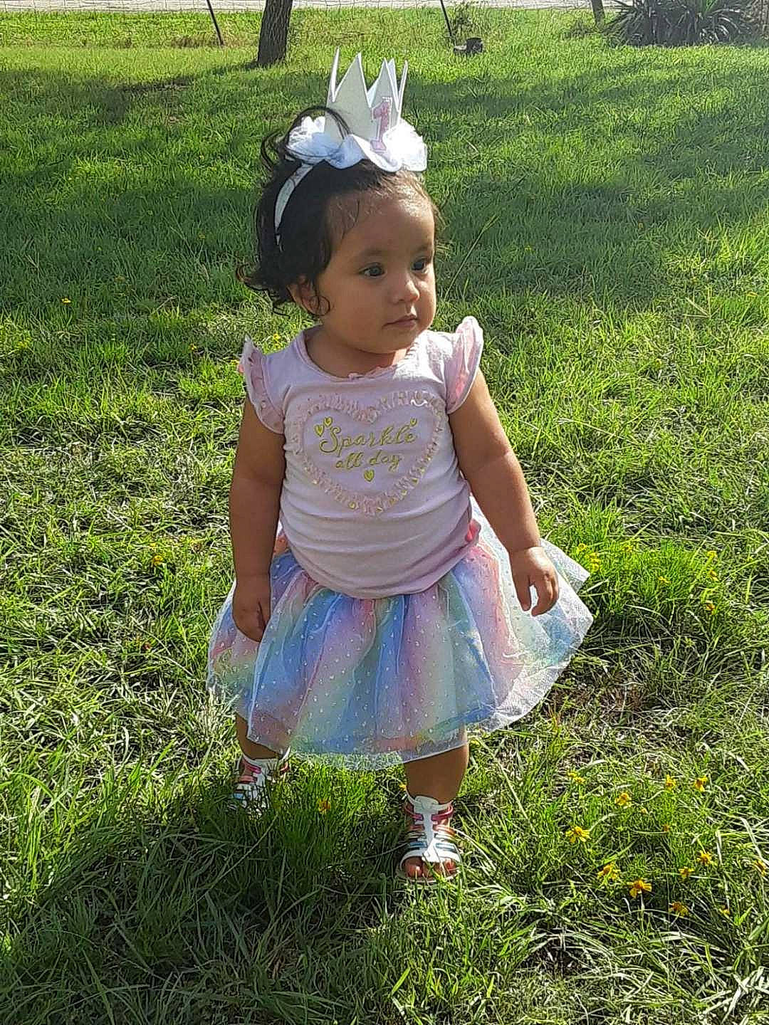 Gabbriella joined the competition — help win amazing prizes! baby_toddler_clothing, beauty, fun, grass, grass_family, grassland, happy, lawn, leaf, leisure, mammal, meadow, natural_environment, people_in_nature, person, pink, plant, sunlight, terrestrial_plant, toddler