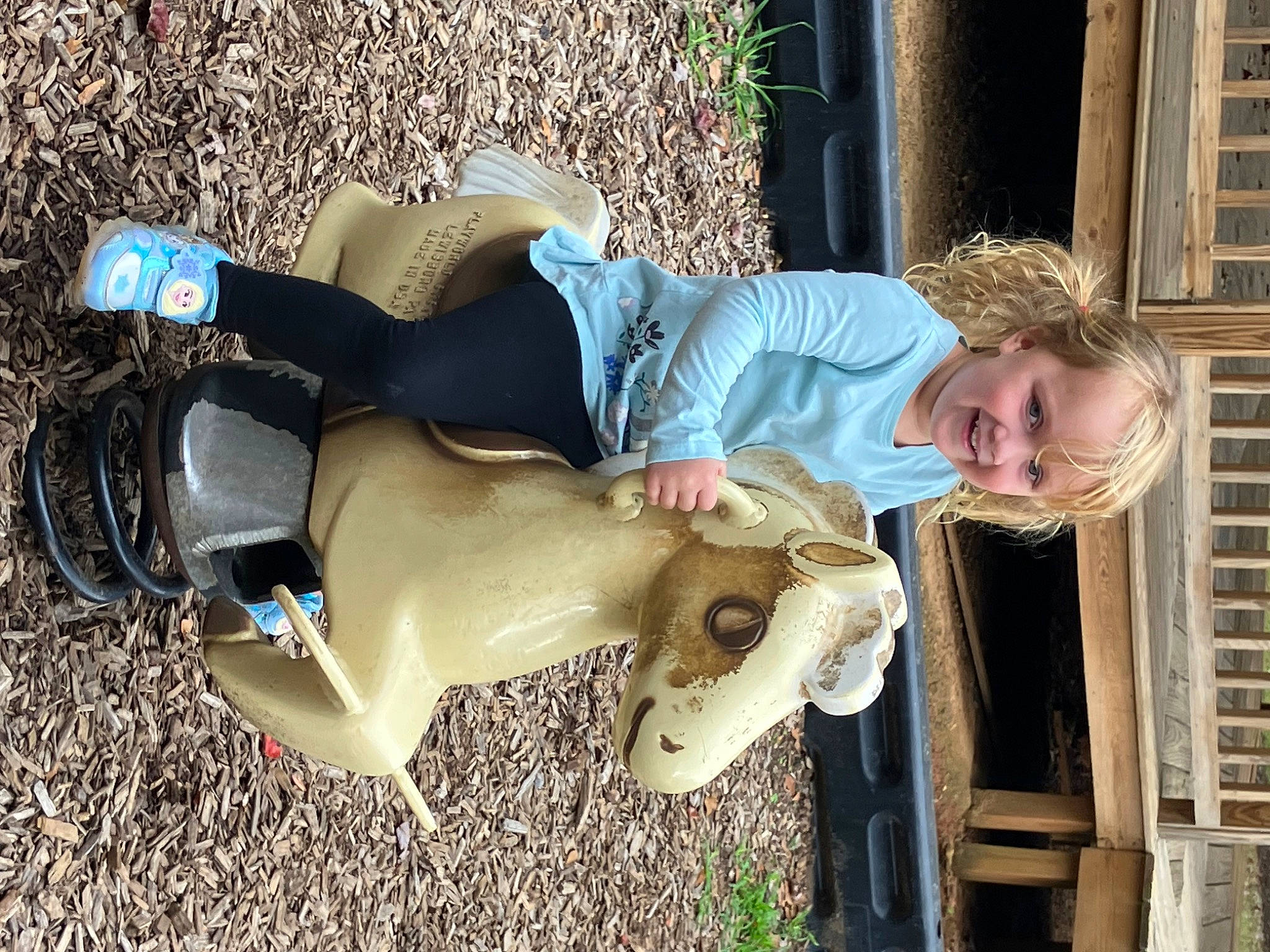 Amilyuh is registered to the contest to win money with this photo: fawn, fun, fur, grass, happy, human_leg, joy, leisure, person, sitting, smile, soil, thigh, toddler, wood