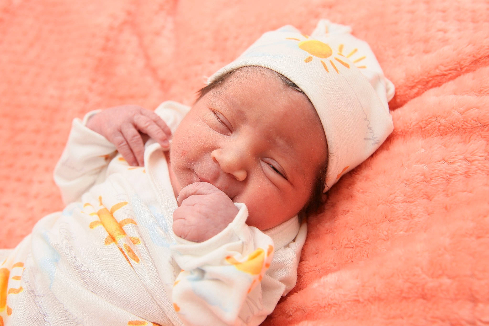 Alessandra is registered to the contest to win money with this photo: baby, baby_products, baby_sleeping, baby_toddler_clothing, bedtime, cheek, child, comfort, event, finger, grass, happy, headwear, linens, nap, orange, peach, person, portrait_photography, skin