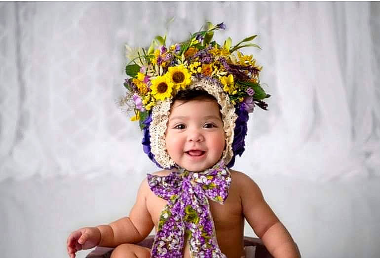Jazzlynn joined the competition — help win amazing prizes! baby, baby_toddler_clothing, bouquet, event, flash_photography, flower, flower_arranging, fun, happy, hat, headband, headpiece, iris, joy, magenta, party_supply, people_in_nature, person, petal, plant