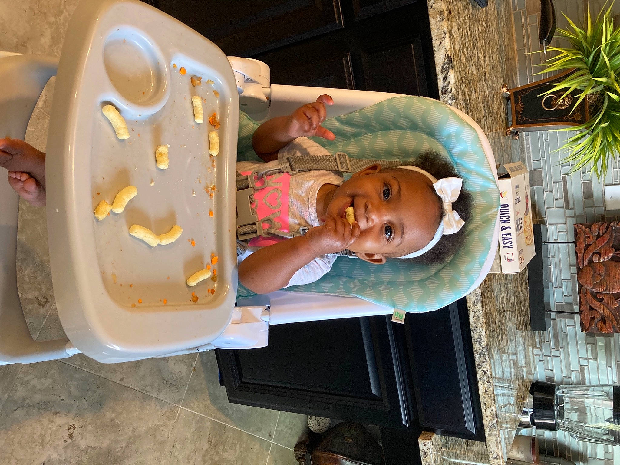 Gianna joined the competition — help win amazing prizes! baby, baby_products, baby_toddler_clothing, child, flowerpot, food, fun, hat, headgear, house, houseplant, joy, leisure, person, plant, room, smile, toddler, tree, wood