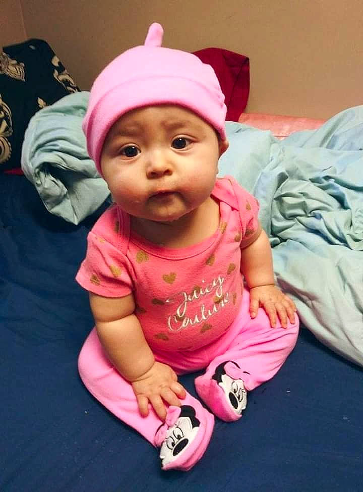 Desiree is registered to the contest to win money with this photo: baby, baby_toddler_clothing, beanie, cap, cheek, child, cool, head, headgear, headwear, lip, person, pink, skin, sleeve, smile, toddler