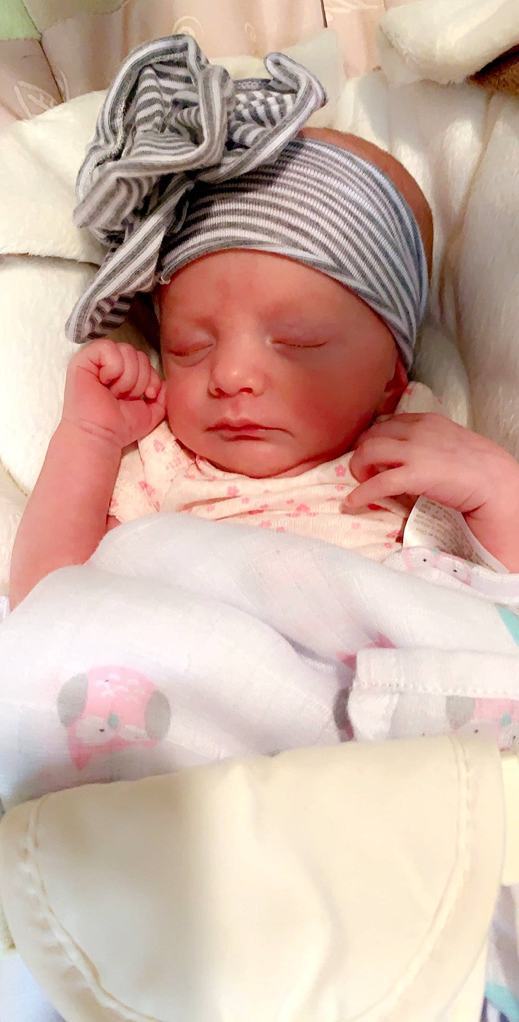 Tasha is registered to the contest to win money with this photo: baby, baby_sleeping, birth, cheek, child, childbirth, hair_accessory, headgear, headwear, person, skin, sleep, toddler