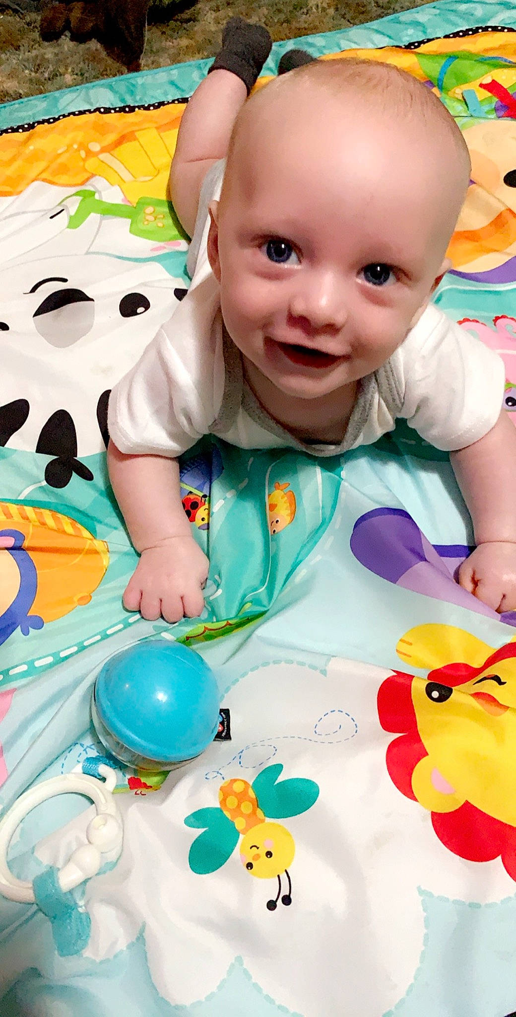 Kooper joined the competition — help win amazing prizes! baby, baby_playing_with_toys, baby_toys, child, person, play, product, toddler, toy, tummy_time