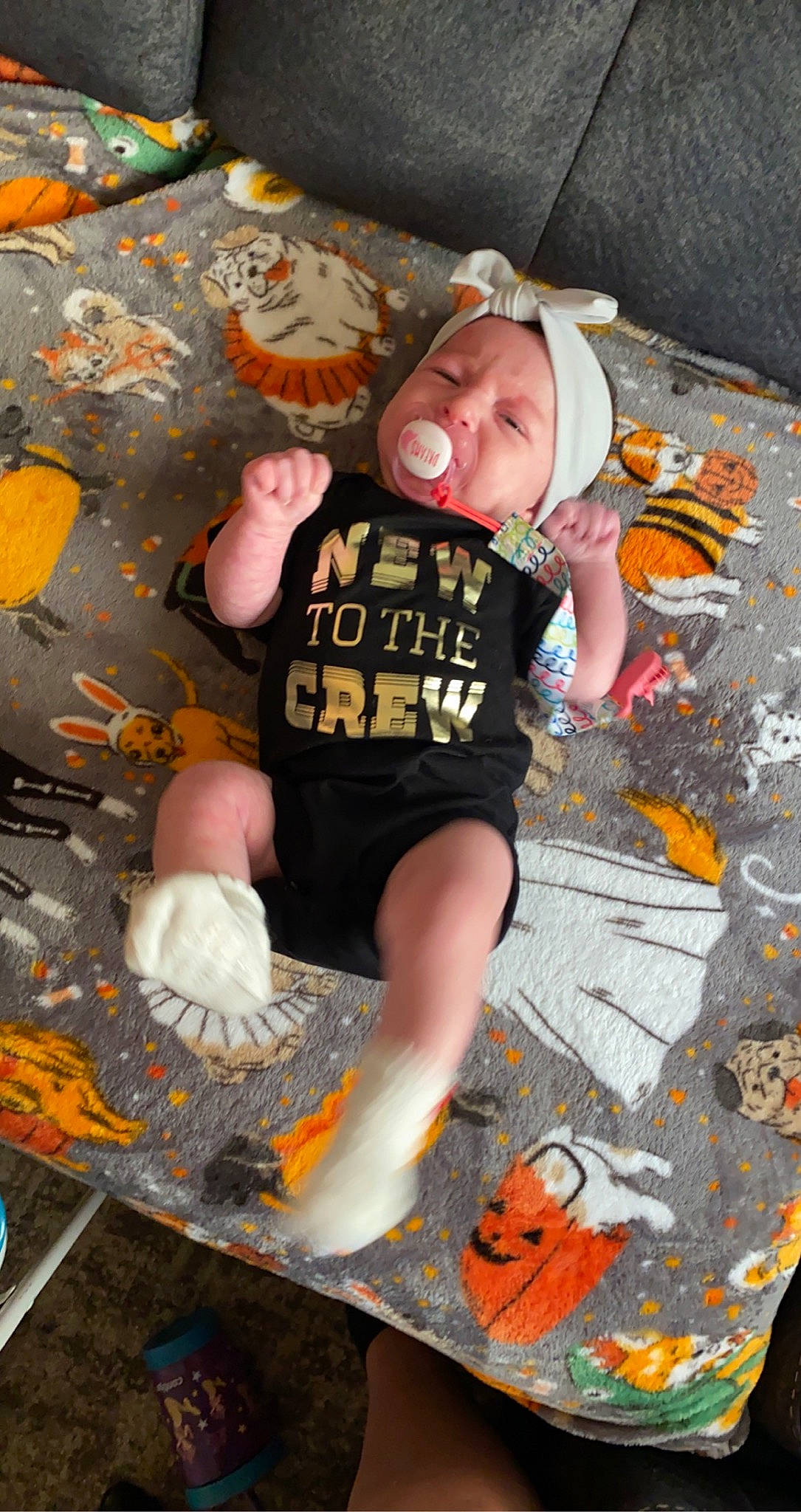 Aubriella joined the competition — help win amazing prizes! art, baby, baby_toddler_clothing, chair, child, cool, flooring, fun, hat, headwear, human_leg, leisure, mouth, orange, person, personal_protective_equipment, sitting, t_shirt, textile, thigh