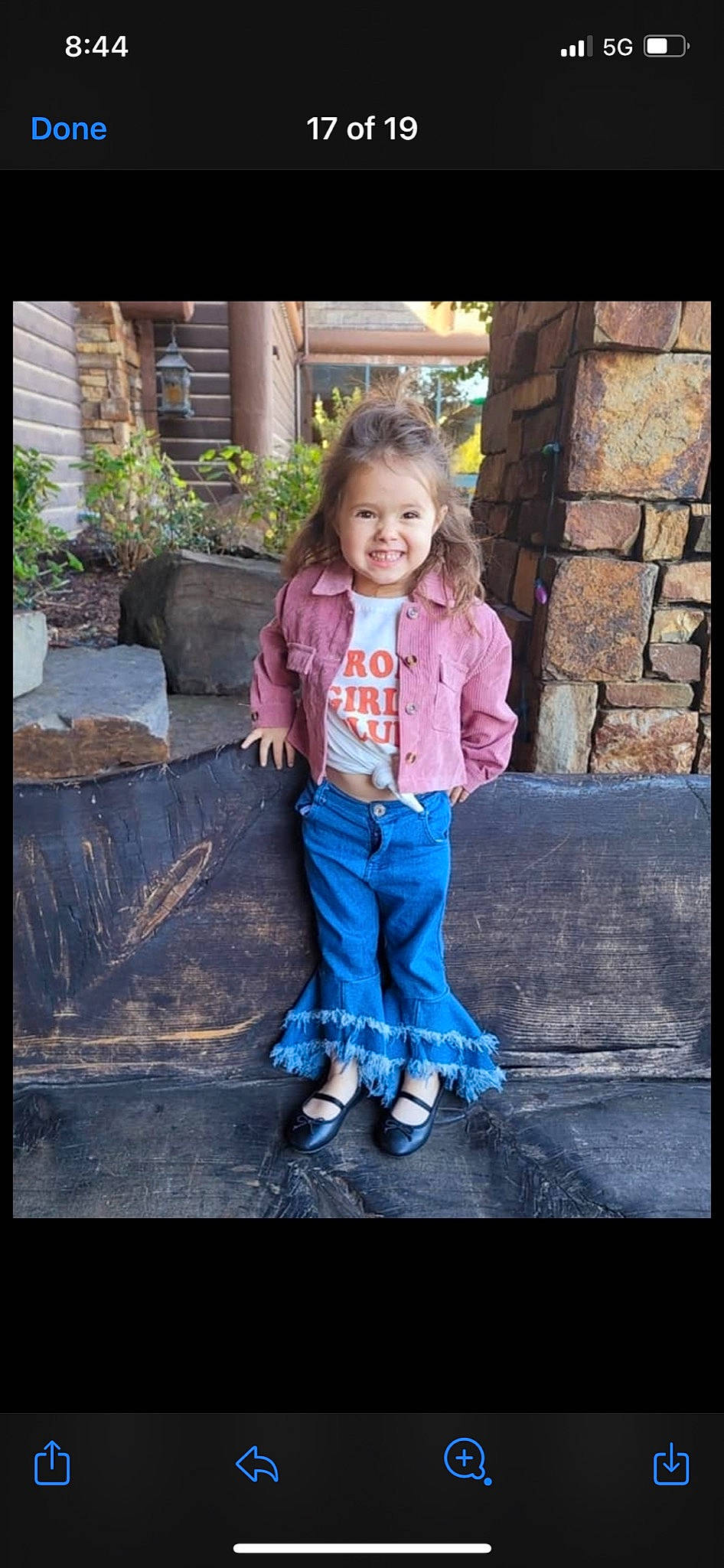 Lindsey is registered to the contest to win money with this photo: child, cool, denim, electric_blue, flash_photography, fun, grass, hair, happy, jeans, joy, leisure, magenta, person, plant, play, portrait_photography, sitting, smile, sneakers