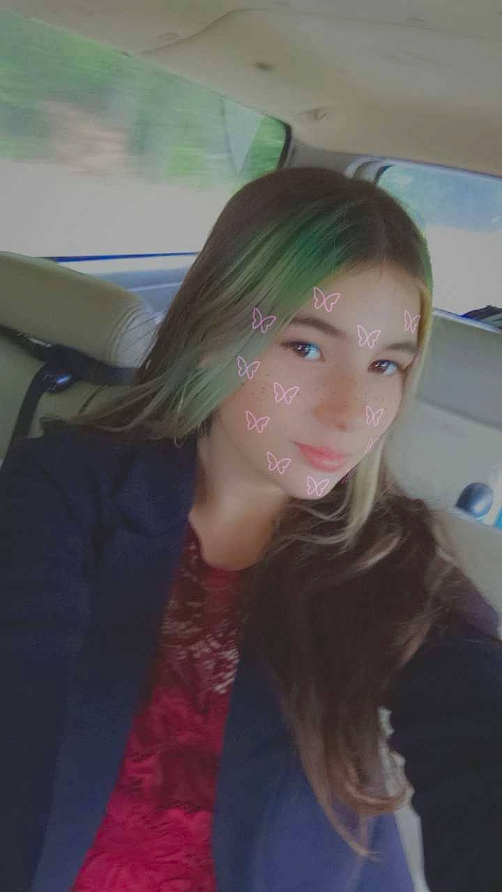 Kaylee joined the competition — help win amazing prizes! bangs, black_hair, blond, brown_hair, electric_blue, eyebrow, eyelash, eyewear, feathered_hair, flash_photography, fun, iris, jaw, joy, layered_hair, lip, long_hair, makeover, person, skin