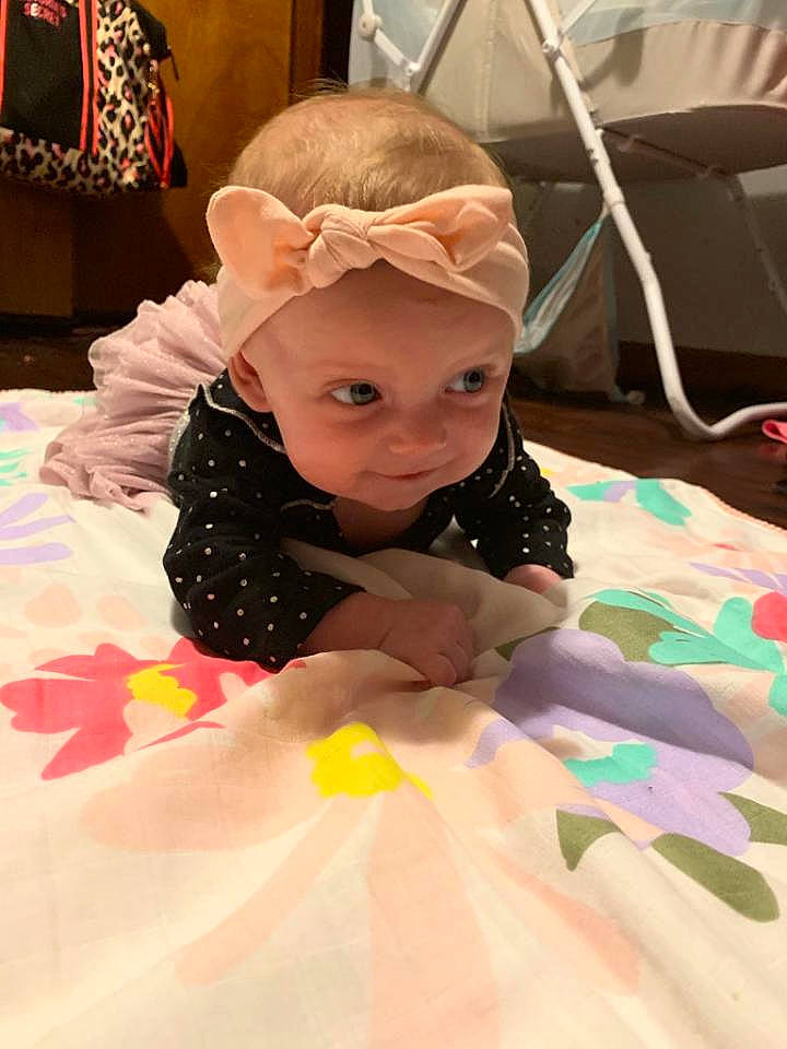 Evelyn joined the competition — help win amazing prizes! baby, cheek, child, head, person, pink, play, skin, toddler, tummy_time