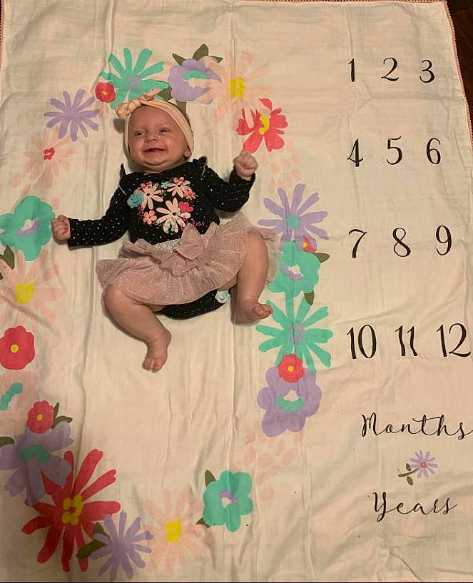 Evelyn is registered to the contest to win money with this photo: art, baby_toddler_clothing, child, flower, pattern, person, pink, plant, product, textile, toddler