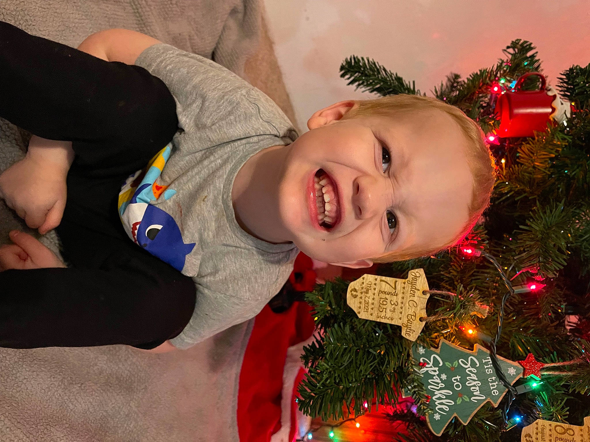 Jayden joined the competition — help win amazing prizes! child, christmas, christmas_decoration, christmas_eve, christmas_ornament, christmas_tree, conifer, event, evergreen, fun, happy, holiday, holiday_ornament, interior_design, joy, ornament, person, plant, smile, toddler