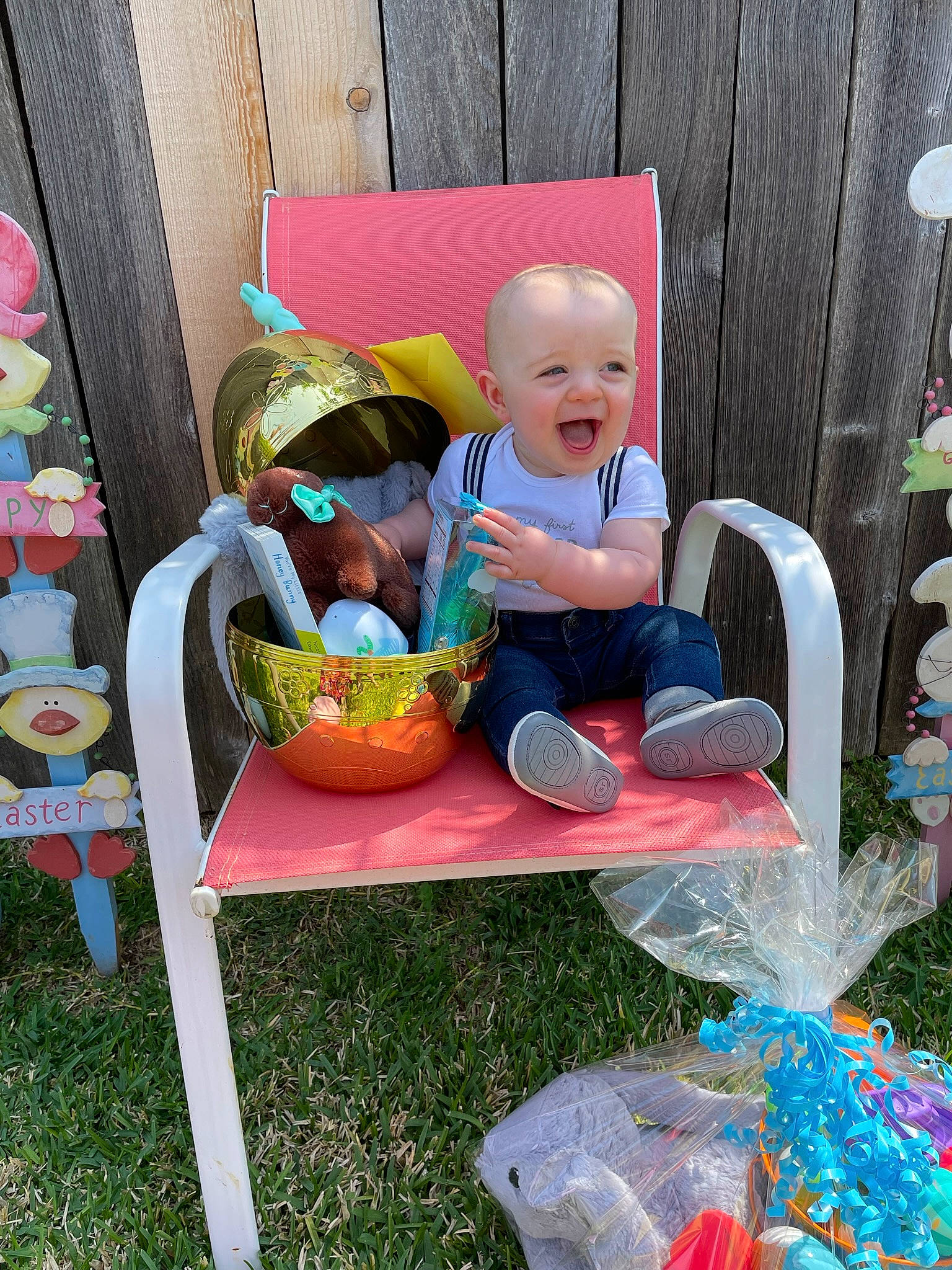 Braxton joined the competition — help win amazing prizes! baby, baby_toddler_clothing, chair, child, event, fun, furniture, grass, happy, head, leisure, outdoor_furniture, person, play, recreation, sharing, sitting, smile, table, toddler