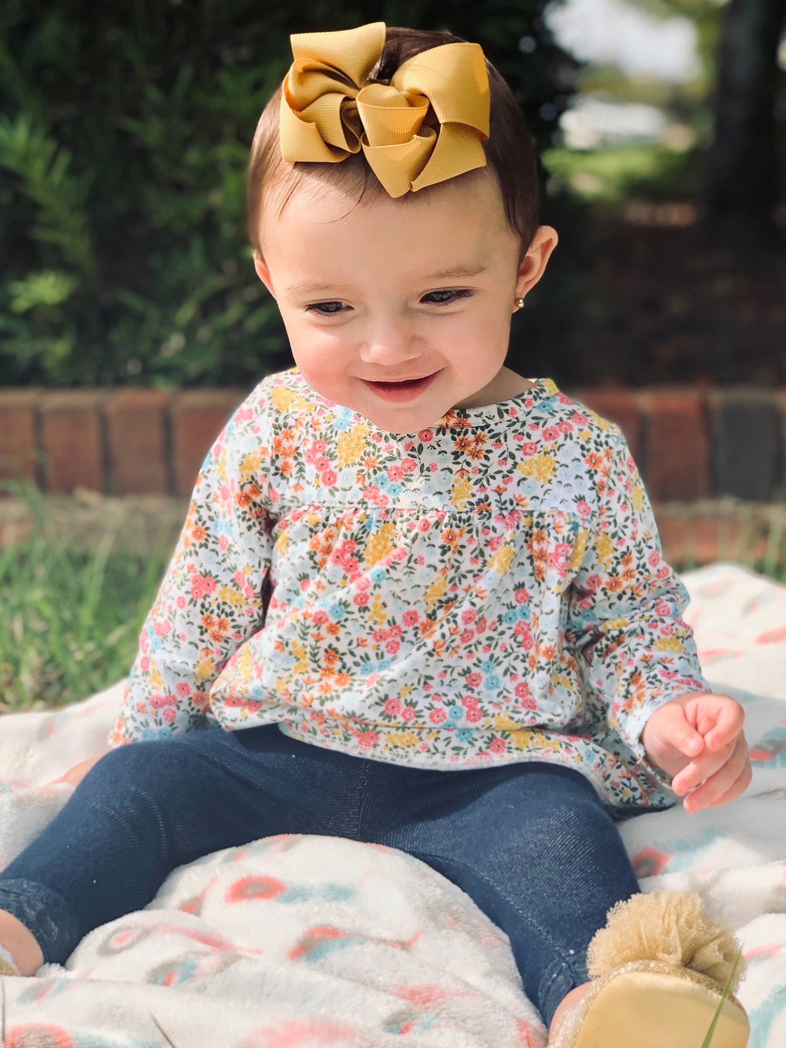 Madalynn joined the competition — help win amazing prizes! baby, baby_toddler_clothing, child, ear, fawn, hair_accessory, headband, headgear, joy, person, play, recreation, sitting, sleeve, smile, toddler