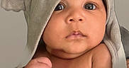 Rezen is registered to the contest to win money with this photo: baby, child, infant, hooded_towel, elephant, cute, skin, arm, hand, face, eyes, expression, closeup, portrait, soft, cozy, adorable, newborn, wrapped, blanket