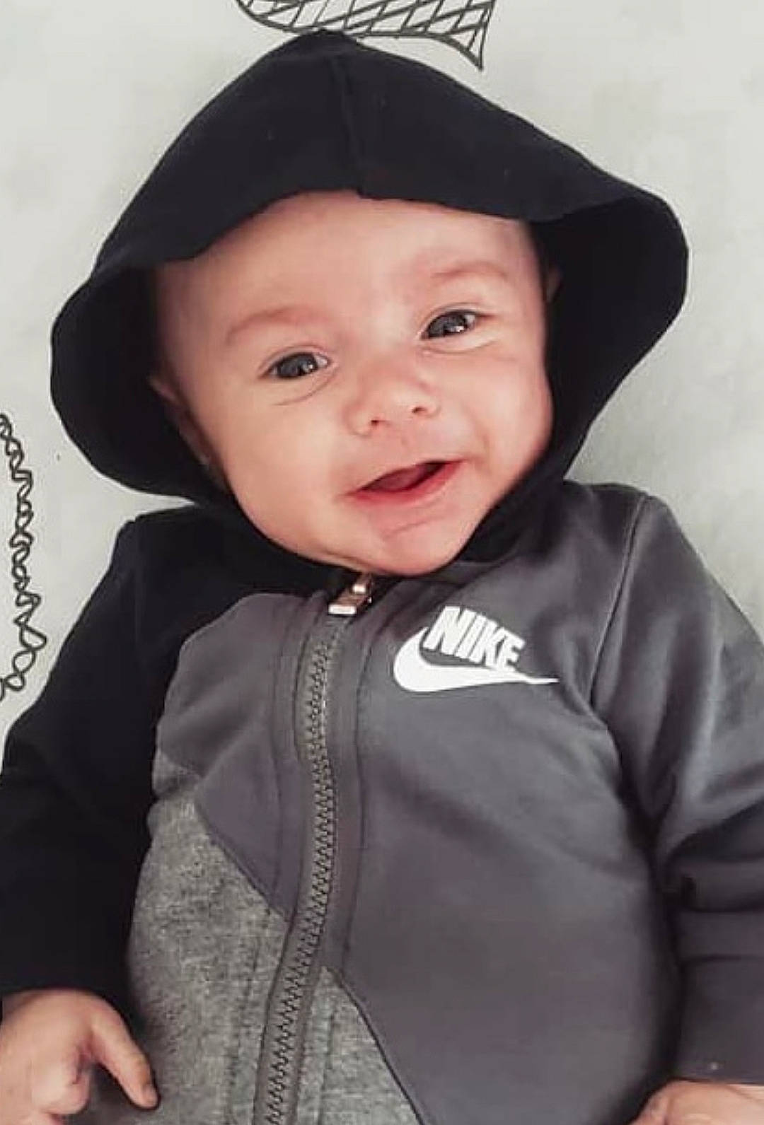 Zyrik is registered to the contest to win money with this photo: baby, baby_toddler_clothing, cap, cheek, cool, eye, face, flash_photography, happy, hat, headwear, jacket, lip, organ, outerwear, person, pink, skin, sleeve, smile
