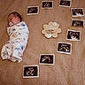 Freya joined the competition — help win amazing prizes! newborn, baby, swaddled, blanket, ultrasound_images, wooden_plaque, birth_announcement, carpet, sleeping, infant, floral_pattern, peaceful, indoors, soft_texture, cute, portrait, lying_down, baby_photography, announcement, family_moment