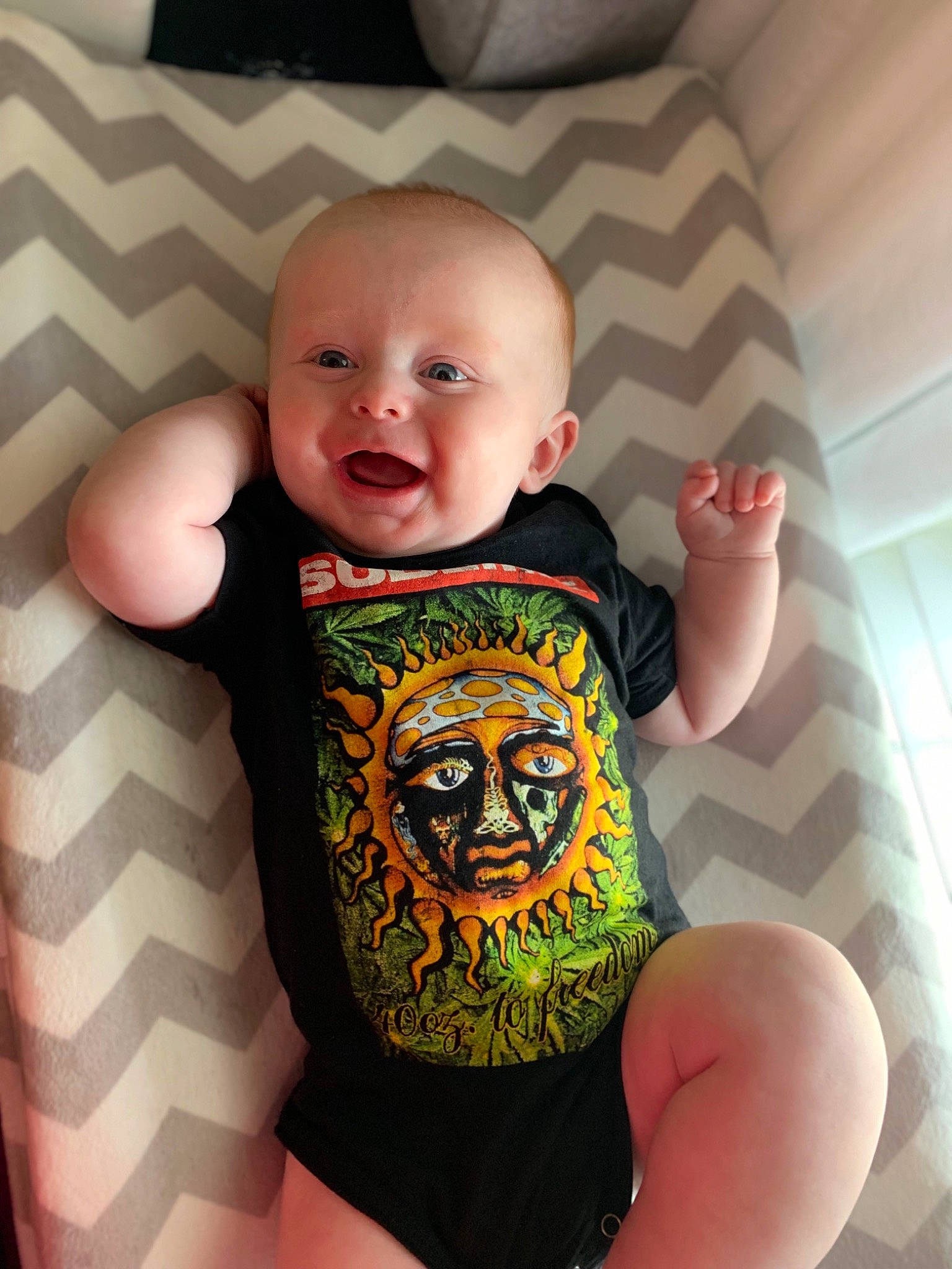 Calum joined the competition — help win amazing prizes! arm, baby, baby_products, baby_toddler_clothing, cheek, child, cool, face, facial_expression, finger, head, leg, mouth, pattern, person, product, skin, sleeve, smile, t_shirt