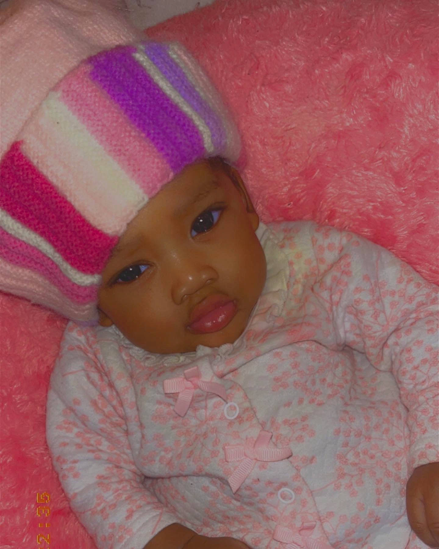 Harmonie joined the competition — help win amazing prizes! baby, baby_products, baby_toddler_clothing, cap, cheek, child, chin, comfort, eye, eyebrow, hat, head, headwear, iris, knit_cap, linens, lip, nose, person, pink