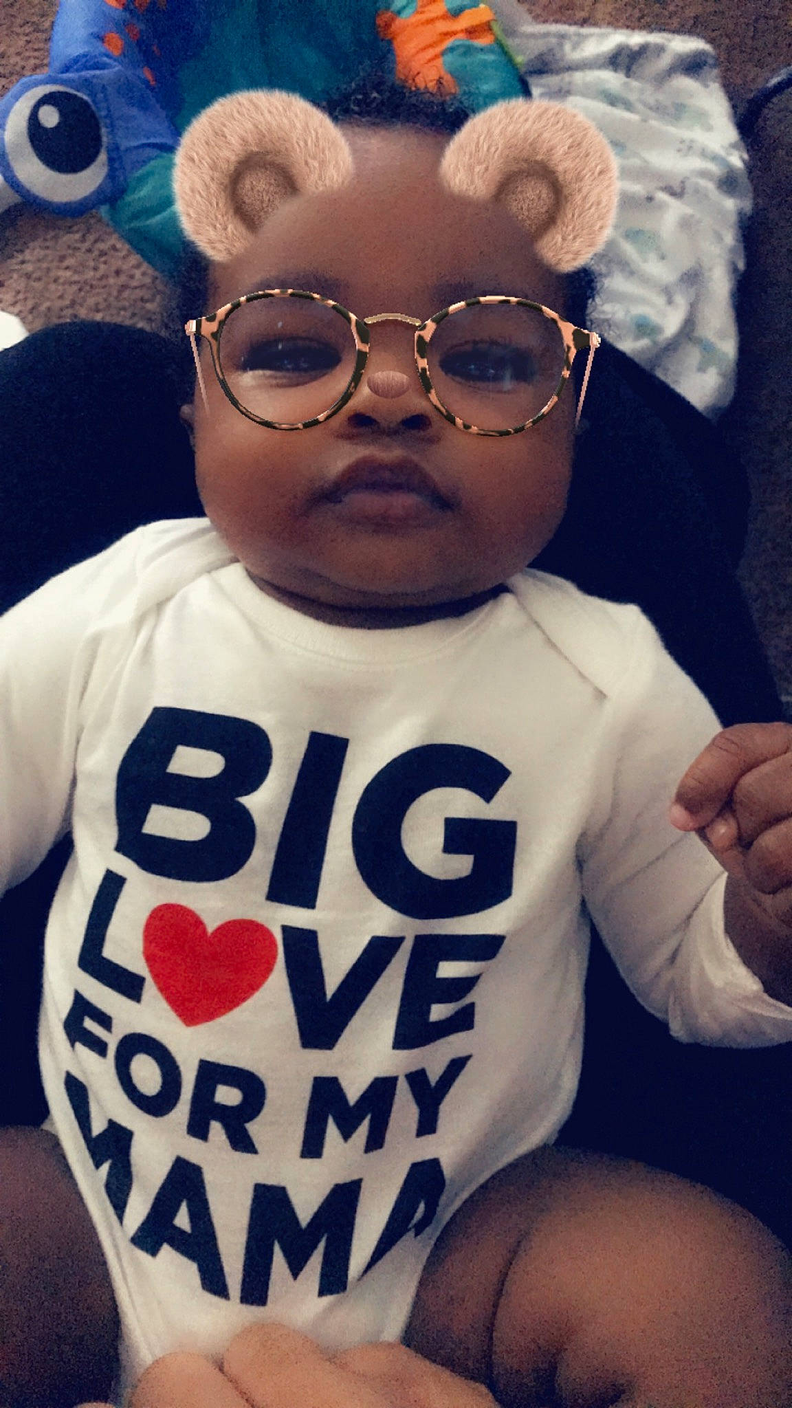Jameir joined the competition — help win amazing prizes! baby, child, cool, ear, eyewear, forehead, glasses, head, headwear, person, personal_protective_equipment, product, sleeve, sunglasses, t_shirt, toddler, top, vacation, vision_care