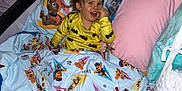 Joy participe au concours pour gagner de l'argent avec cette photo : batman_logo, bed, blanket, child, comfort, cozy, cute, face, hair, happy, indoor, paw_patrol, pillow, playful, resting, sleepwear, smiling, toddler, yellow_clothing, young_child