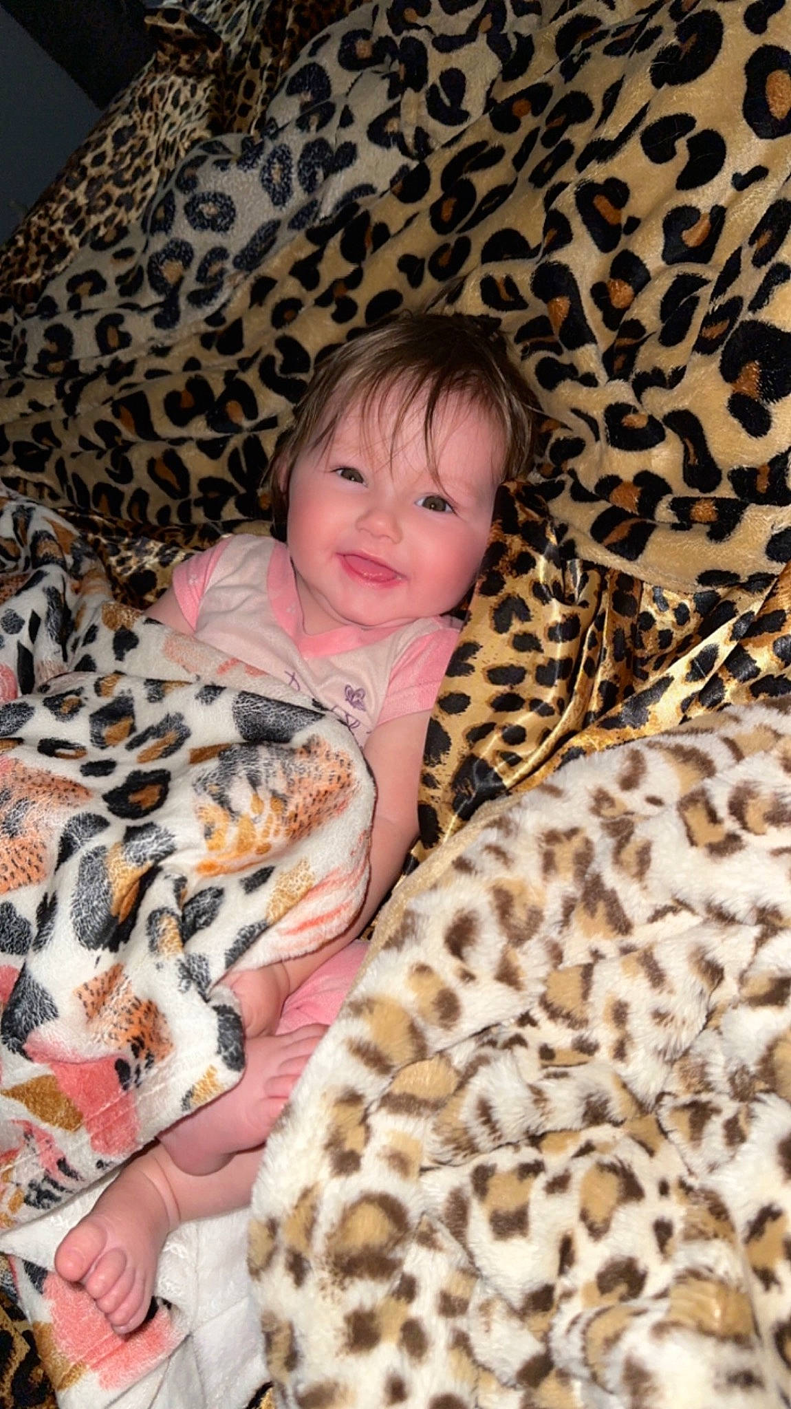 Natalie joined the competition — help win amazing prizes! baby, baby_toddler_clothing, bedding, child, comfort, fawn, felidae, flooring, fur, happy, joy, linens, pattern, person, room, small_to_medium_sized_cats, smile, terrestrial_animal, textile, toddler