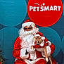 Kash joined the competition — help win amazing prizes! background, beard, celebration, christmas, costume, dog, festive, glasses, hat, holding, holiday, indoor, person, pet, pet_smart, plaid_blanket, portrait, red_clothing, santa_claus, smiling
