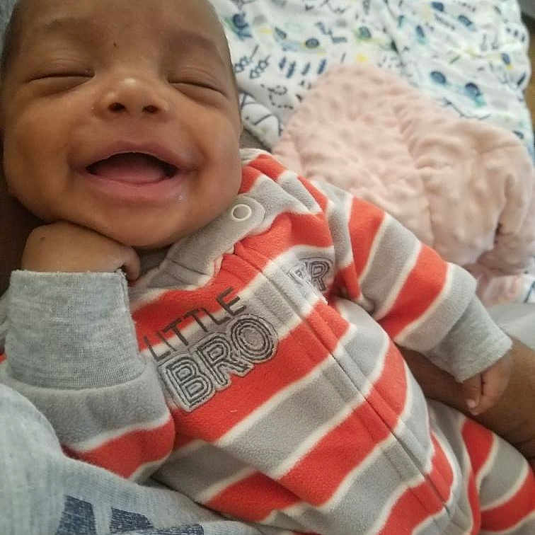 Jackson joined the competition — help win amazing prizes! baby, baby_laughing, baby_toddler_clothing, cheek, comfort, eye, finger, happy, head, iris, lip, mammal, mouth, nose, skin, sleeve, smile, textile, toddler, vertebrate