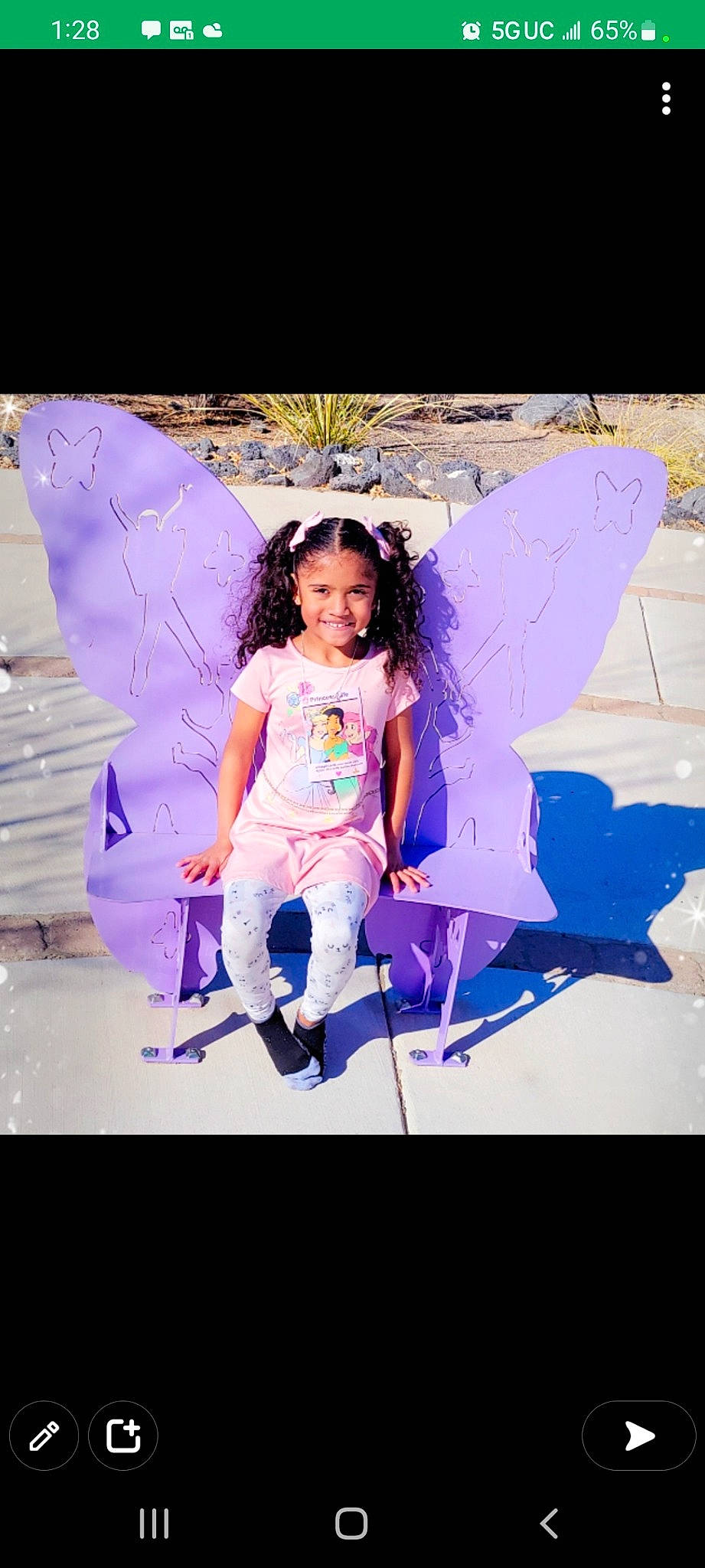 Skylar is registered to the contest to win money with this photo: angel, beauty, electric_blue, entertainment, event, fashion_accessory, fashion_design, fictional_character, flash_photography, fun, happy, joy, magenta, mythical_creature, performing_arts, person, pink, purple, sitting, toddler