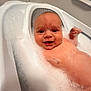 baby, bath, bubbles, foam, bathtub, smile, child, water, skin, happy, face, infant, cute, relaxation, cleaning, bathroom, small, joy, playful, splash