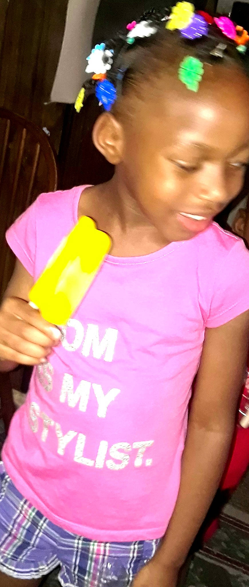 Sa'Niya is registered to the contest to win money with this photo: child, fun, joy, neck, person, pink, play, t_shirt, toddler