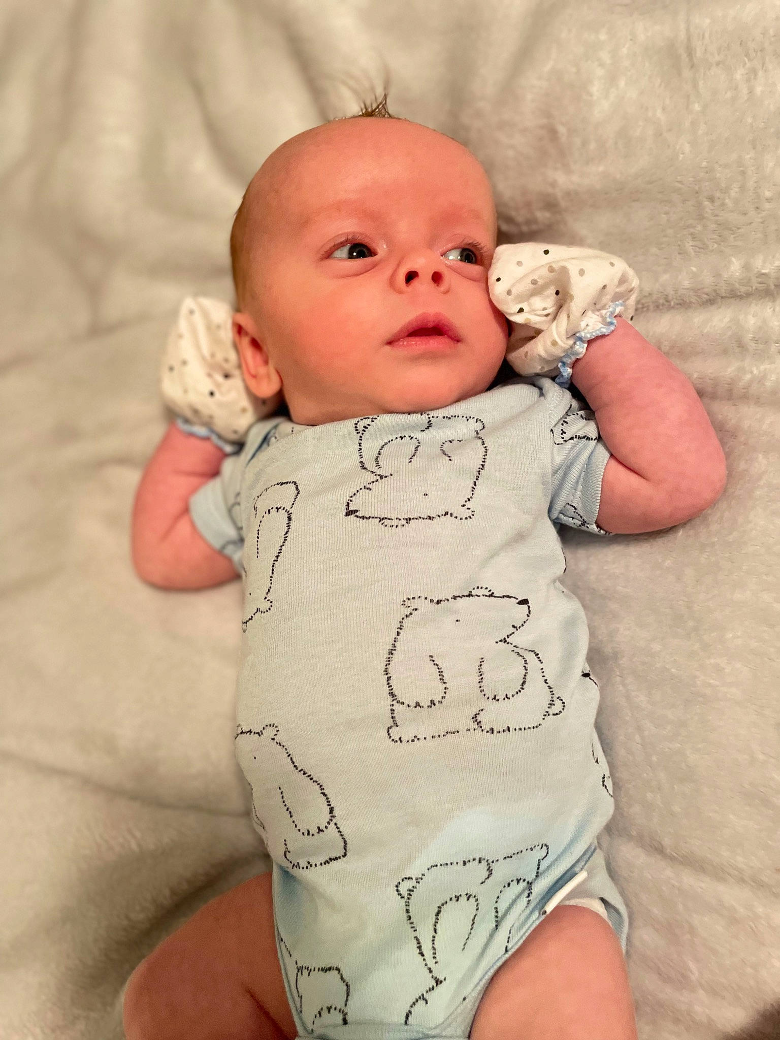 Gentry is registered to the contest to win money with this photo: baby, baby_toddler_clothing, cheek, chest, child, comfort, eye, facial_expression, finger, gesture, happy, human_body, lip, mouth, nose, person, skin, sleeve, stomach, textile