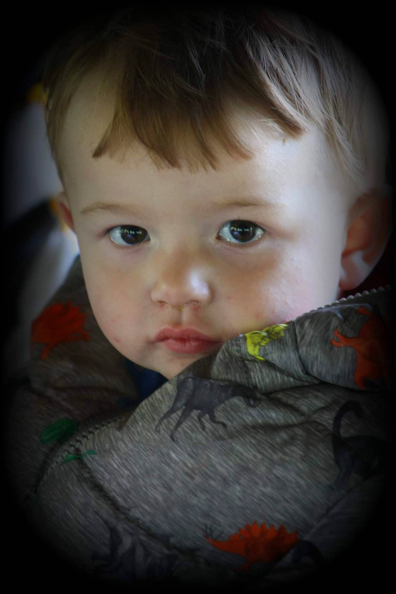 Deegan joined the competition — help win amazing prizes! baby, baby_toddler_clothing, cheek, child, chin, close_up, darkness, eyebrow, eyelash, flash_photography, forehead, fun, iris, lip, nose, person, skin, tints_and_shades, toddler, tree