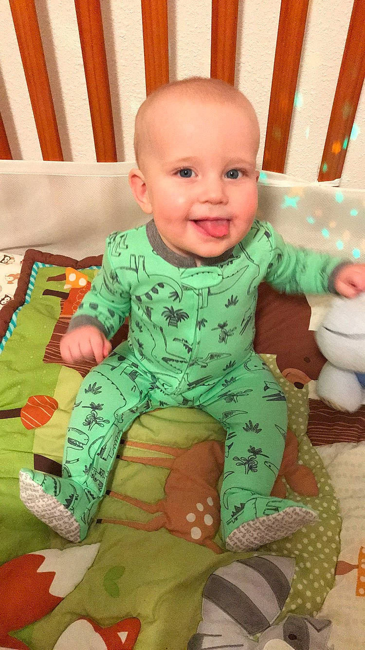 Gauge joined the competition — help win amazing prizes! baby, baby_products, baby_toddler_clothing, baby_toys, child, pajamas, person, play, product, sitting, sleeve, textile, toddler