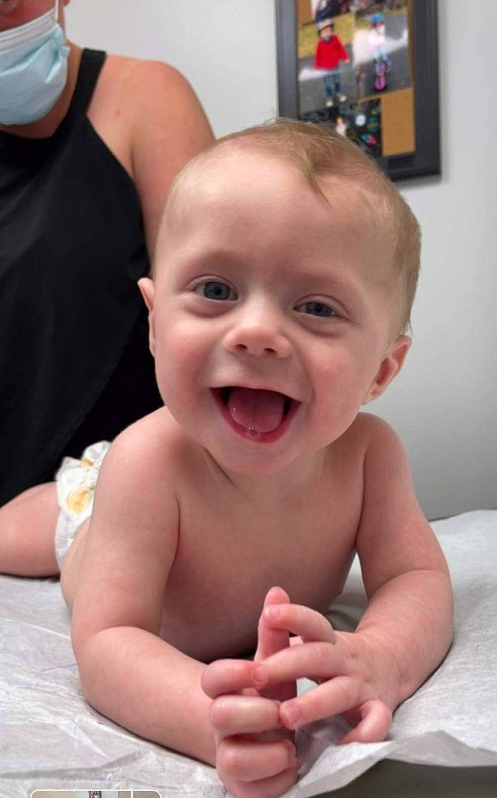 Clinton joined the competition — help win amazing prizes! arm, baby, cheek, eyebrow, face, facial_expression, hairstyle, hand, happy, human_body, lip, mouth, muscle, neck, nose, organ, person, skin, smile, stomach