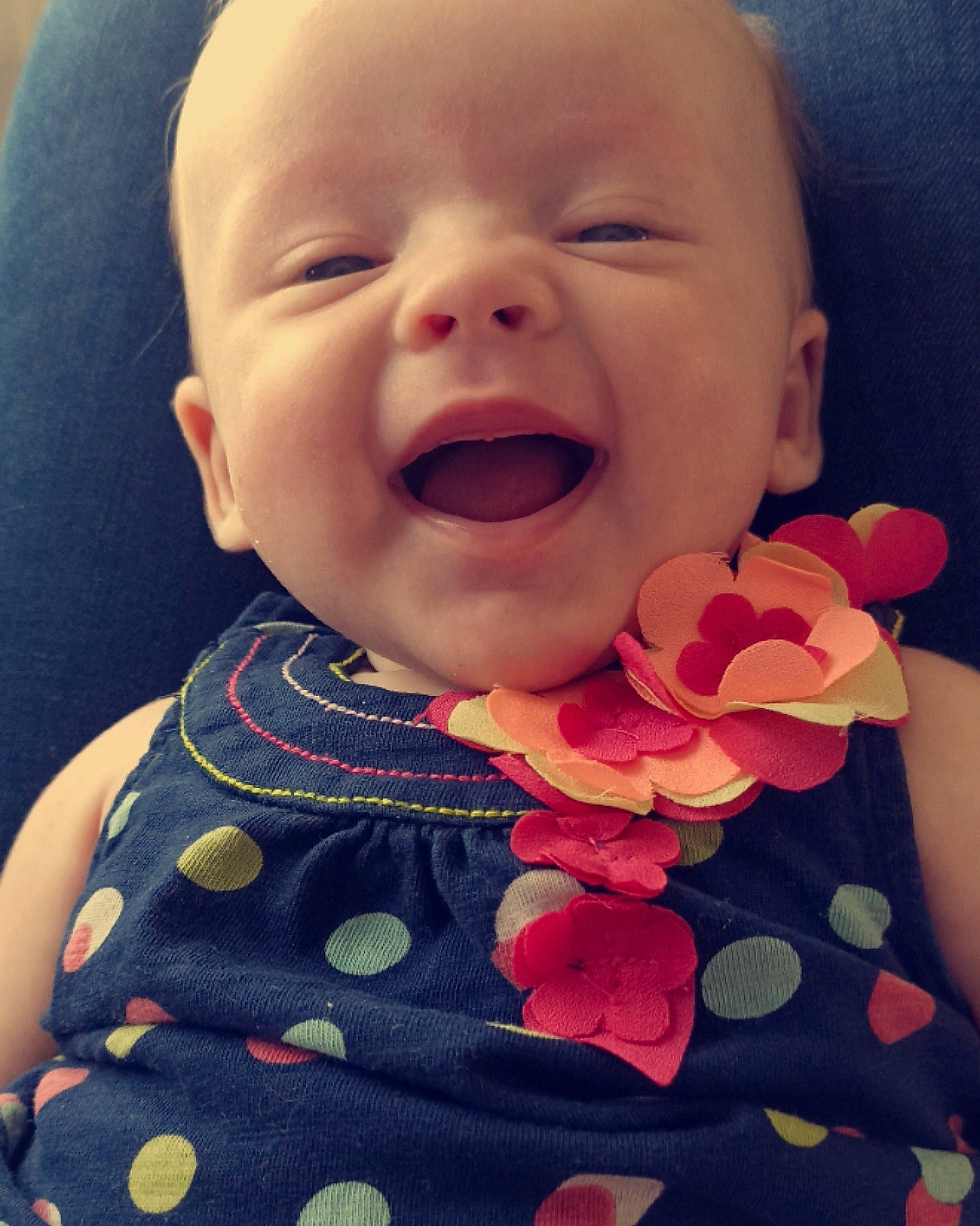 Victoria a rejoint le concours — aidez-le/la à gagner de superbes lots ! baby, baby_laughing, baby_toddler_clothing, beauty, cheek, child, chin, facial_expression, gesture, happy, lip, mouth, neck, nose, person, pink, skin, sleeve, smile, textile