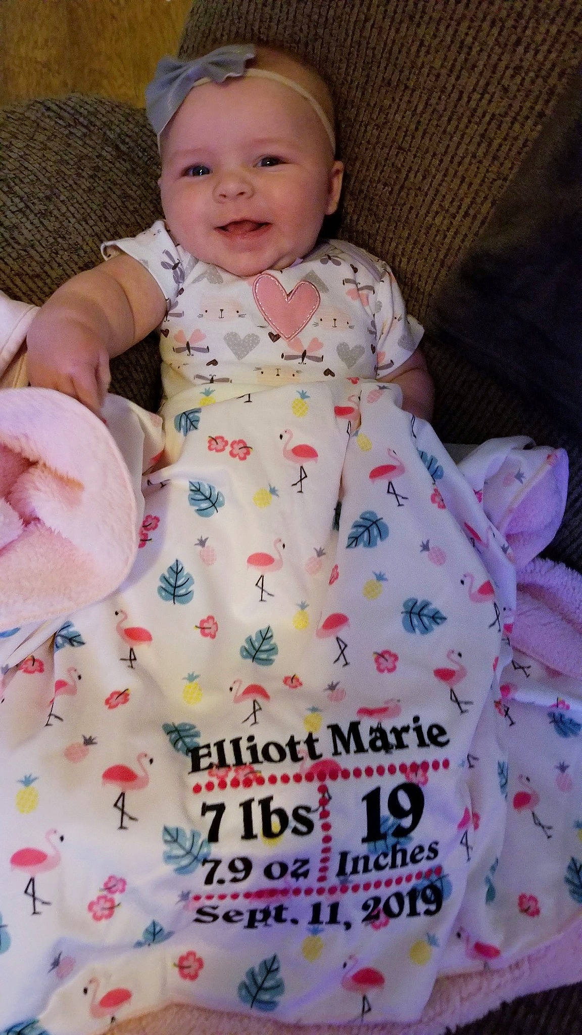 Elliott joined the competition — help win amazing prizes! baby, baby_products, baby_toddler_clothing, child, pattern, person, pink, product, textile, toddler