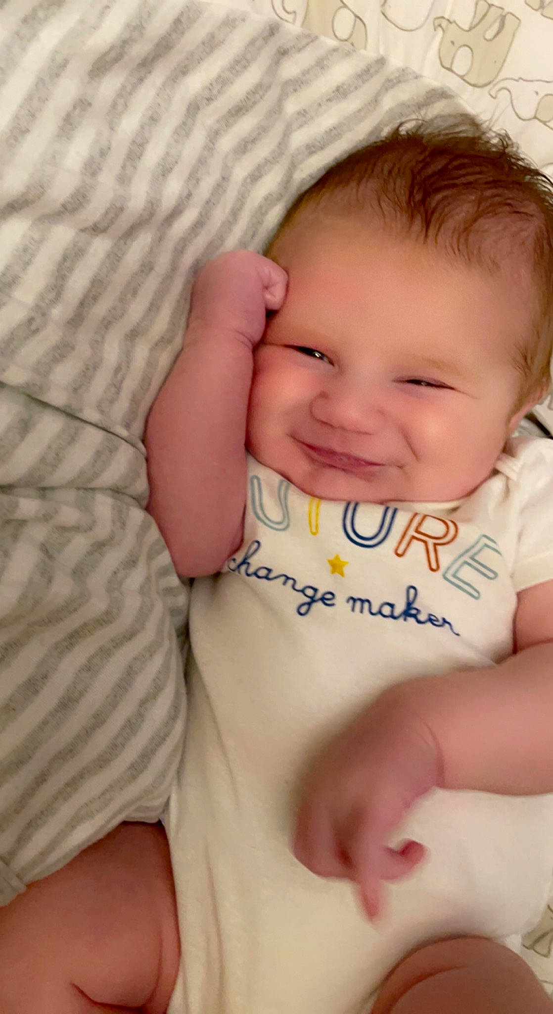 Bryson joined the competition — help win amazing prizes! arm, baby_toddler_clothing, cheek, comfort, eye, finger, gesture, hand, happy, human_body, joy, lip, mammal, mouth, muscle, neck, nose, person, skin, smile