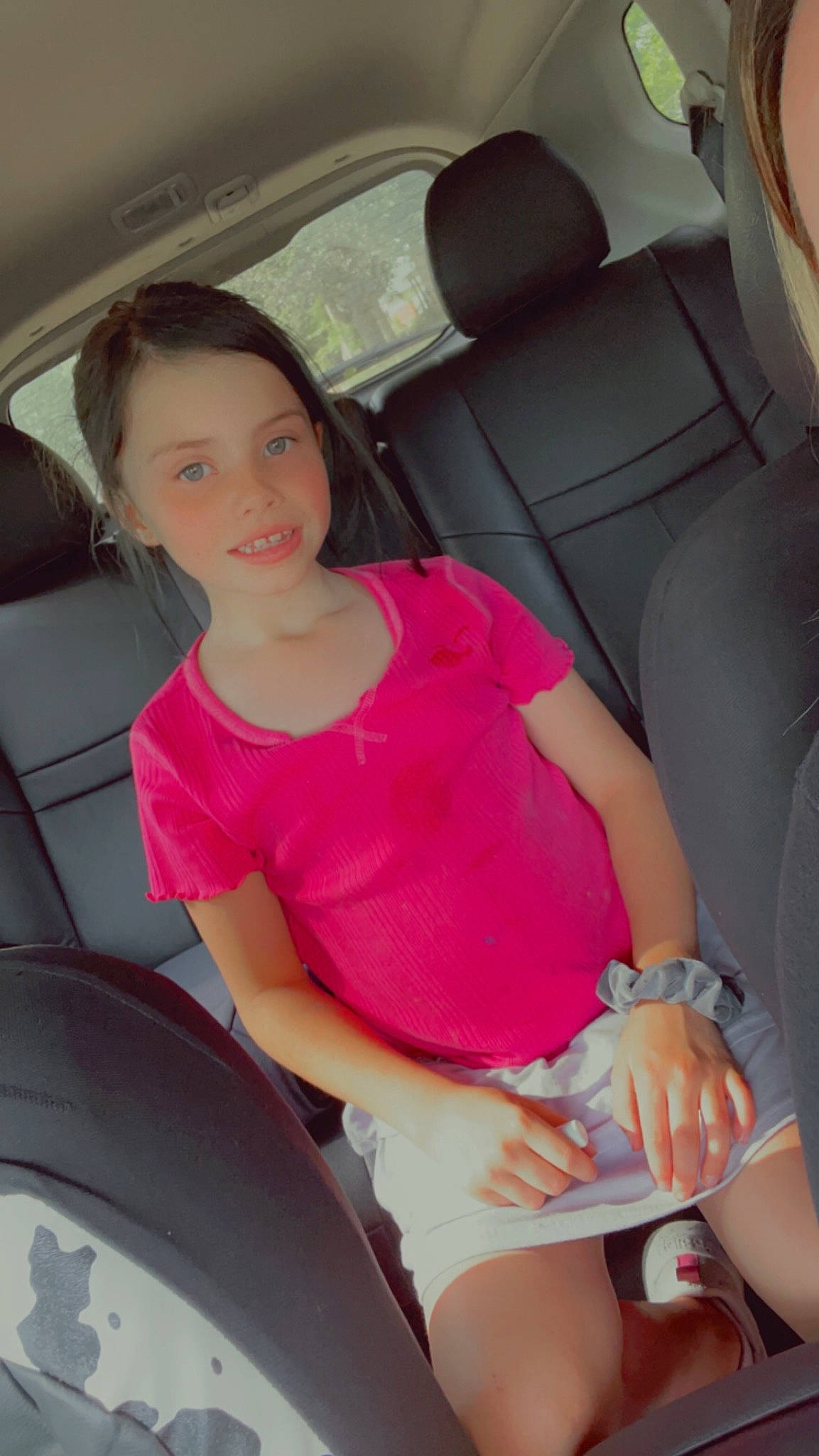 Myra joined the competition — help win amazing prizes! auto_part, automotive_design, automotive_exterior, car, car_seat, car_seat_cover, comfort, door, head_restraint, human_leg, joy, leg, motor_vehicle, person, personal_luxury_car, pink, shorts, steering_part, thigh, tints_and_shades