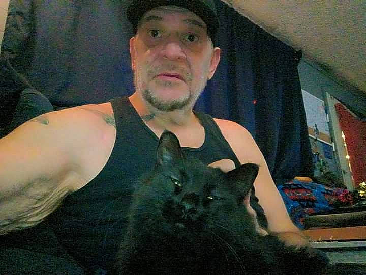 Ko-vid joined the competition — help win amazing prizes! abdomen, barechested, beard, black_cat, cap, carnivore, cat, chest, chest_hair, domestic_short_haired_cat, facial_hair, felidae, fur, hat, iris, moustache, small_to_medium_sized_cats, t_shirt, trunk, whiskers