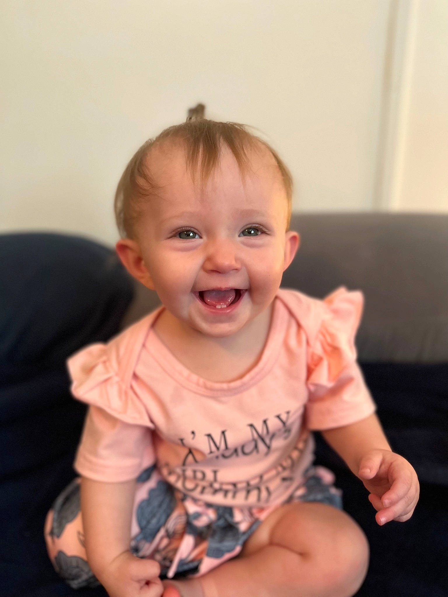 Evelynn joined the competition — help win amazing prizes! arm, baby, baby_toddler_clothing, cheek, child, chin, eye, finger, fun, hand, happy, head, human_body, iris, joy, mouth, person, skin, sleeve, smile