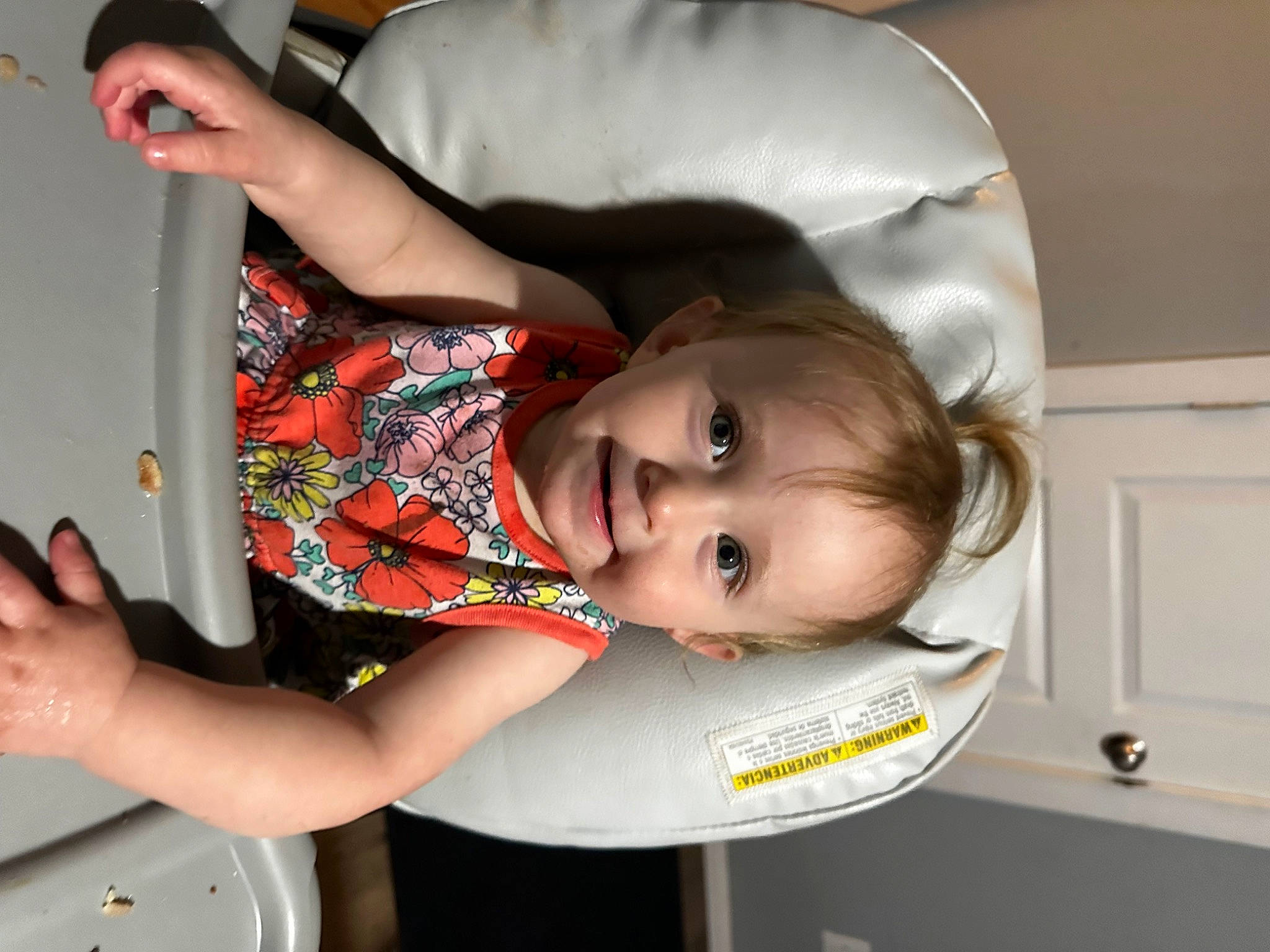 Evelynn joined the competition — help win amazing prizes! arm, baby, baby_products, child, elbow, facial_expression, finger, fun, gesture, hairstyle, hand, happy, joy, mouth, nail, person, product, room, sitting, smile