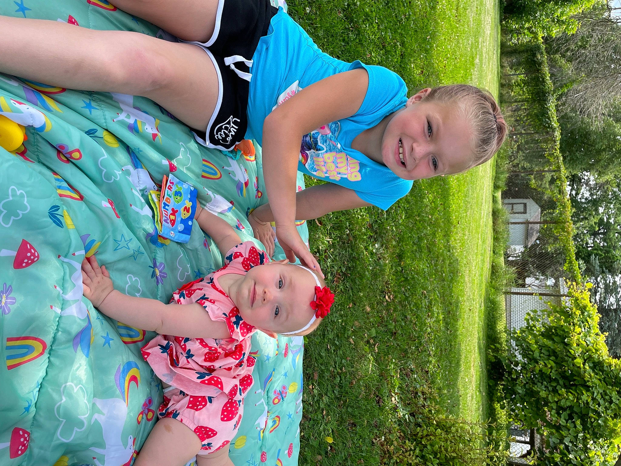 Kinsley joined the competition — help win amazing prizes! blue, botany, child, dress, face, fun, grass, green, happy, joy, leaf, leisure, light, people, people_in_nature, person, photograph, plant, red, shorts