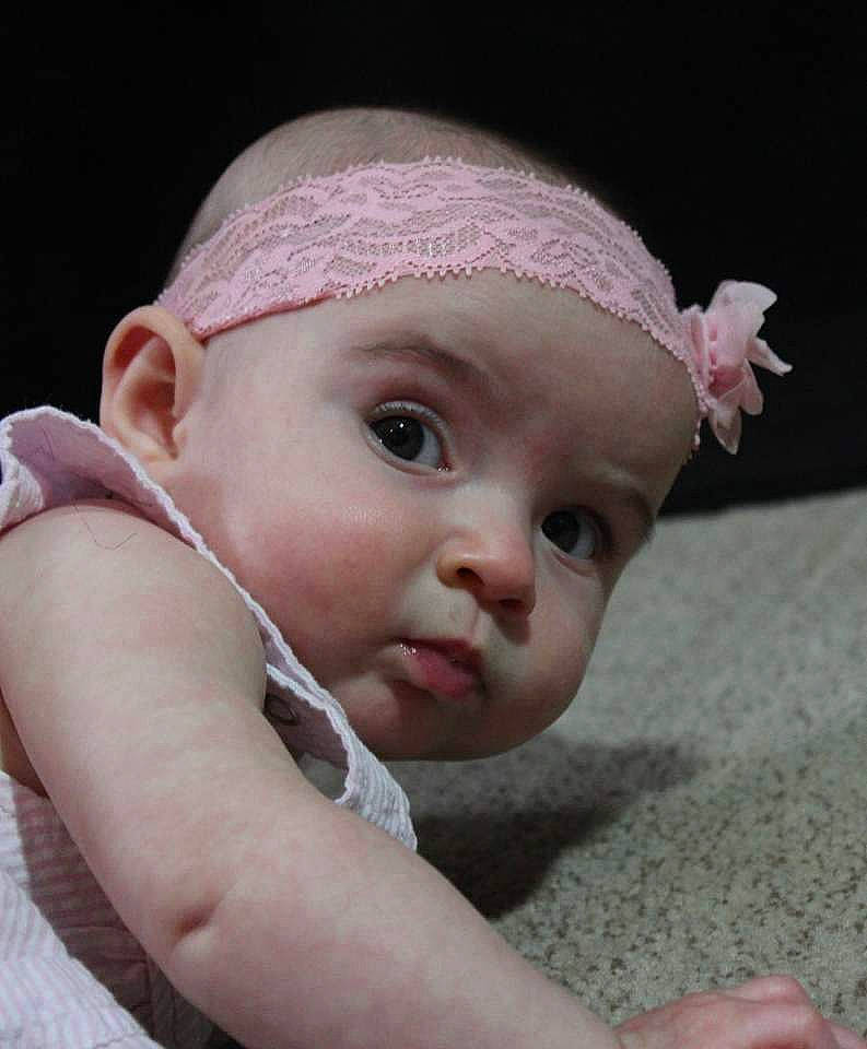 Lilah Reagan joined the competition — help win amazing prizes! baby, cheek, child, face, forehead, hair_accessory, head, headgear, lip, mouth, nose, person, pink, skin, toddler