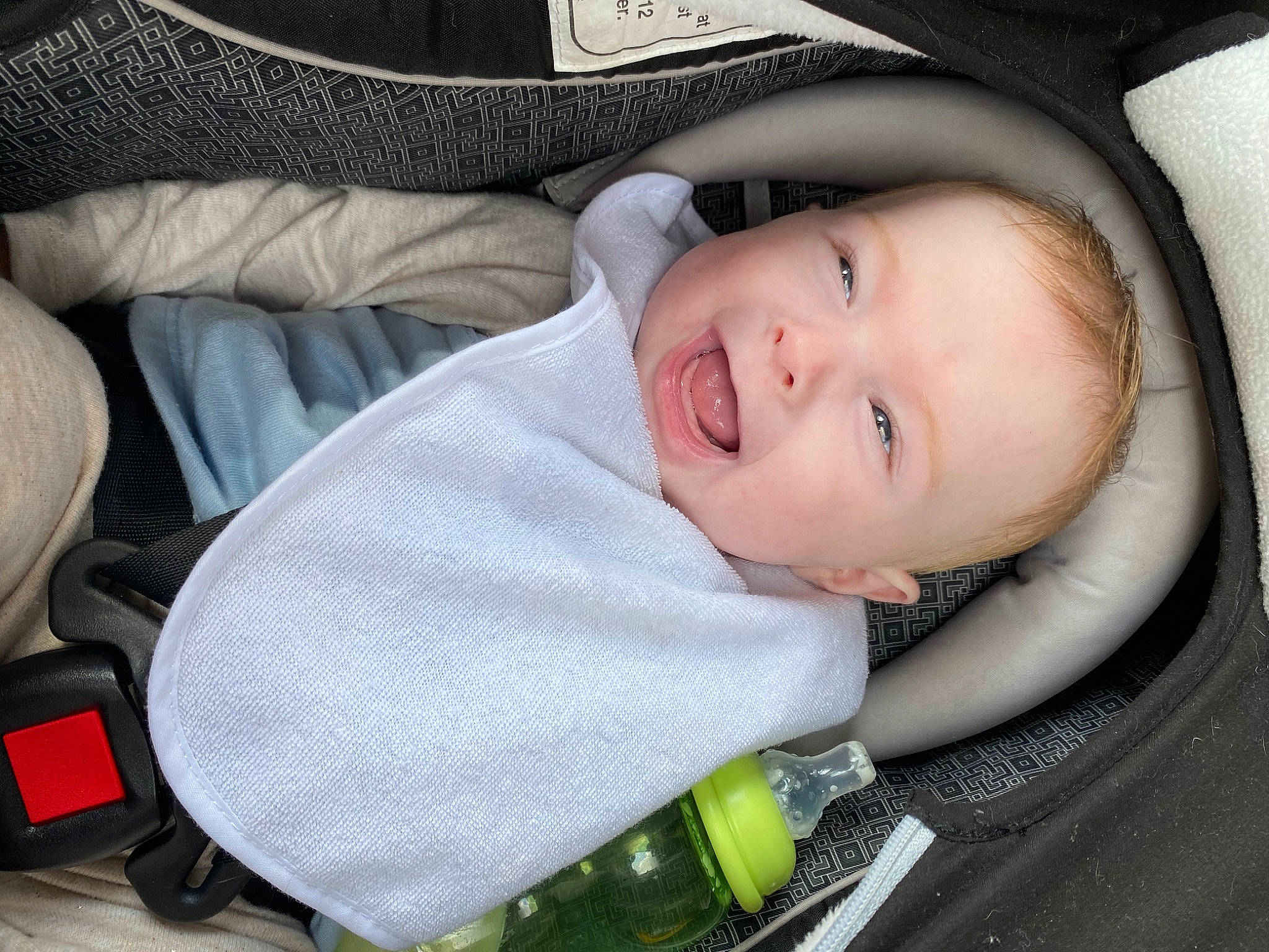 Madelynn joined the competition — help win amazing prizes! auto_part, baby, baby_carriage, baby_products, baby_safety, baby_toddler_clothing, car_seat, cheek, child, comfort, happy, luxury_vehicle, person, product, sitting, smile, textile, toddler