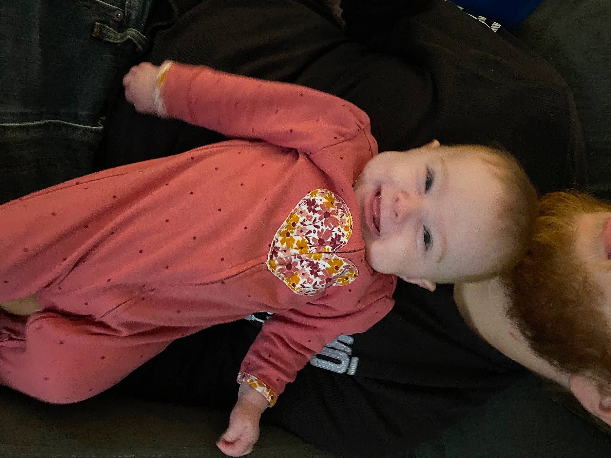 Madelynn joined the competition — help win amazing prizes! baby, baby_products, baby_toddler_clothing, child, comfort, fun, happy, pattern, person, sitting, sleeve, smile, toddler