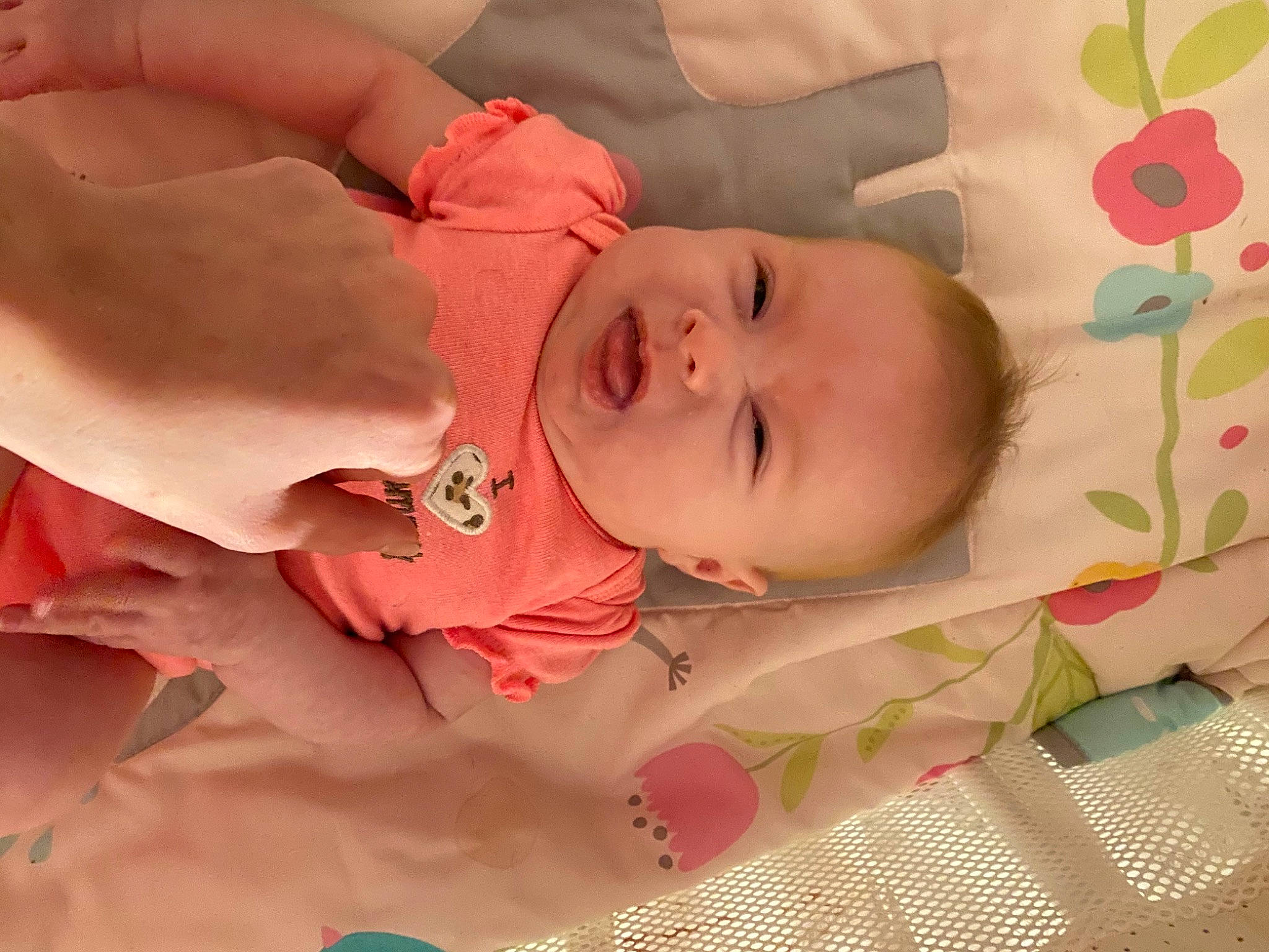 Madelynn joined the competition — help win amazing prizes! baby, baby_products, baby_toddler_clothing, cheek, child, comfort, eye, face, finger, head, headgear, iris, linens, lip, nose, pattern, person, pink, skin, textile