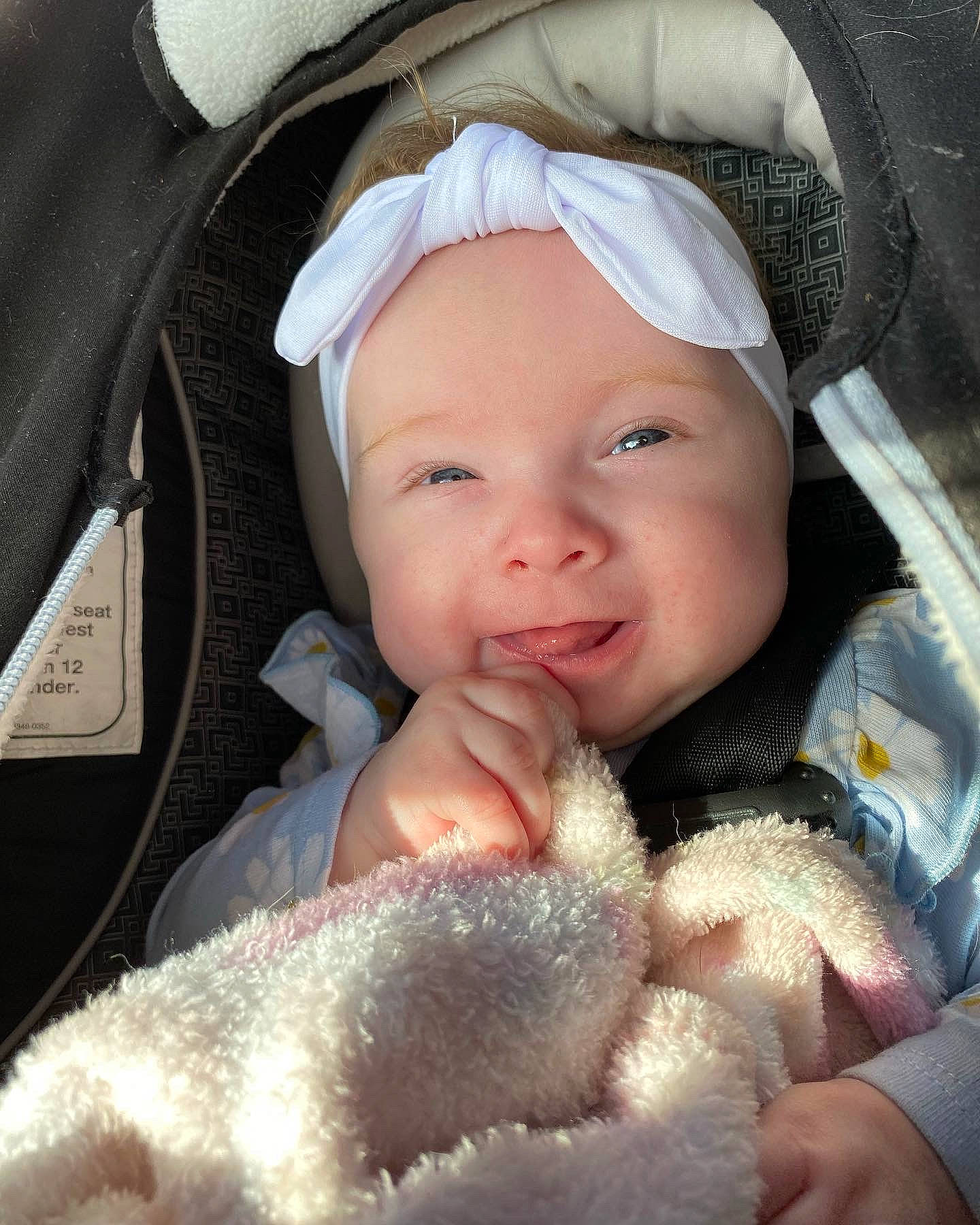 Madelynn joined the competition — help win amazing prizes! baby, baby_toddler_clothing, cap, cheek, child, close_up, comfort, eyebrow, eyelash, gesture, happy, headwear, iris, lip, mouth, person, product, skin, smile, textile