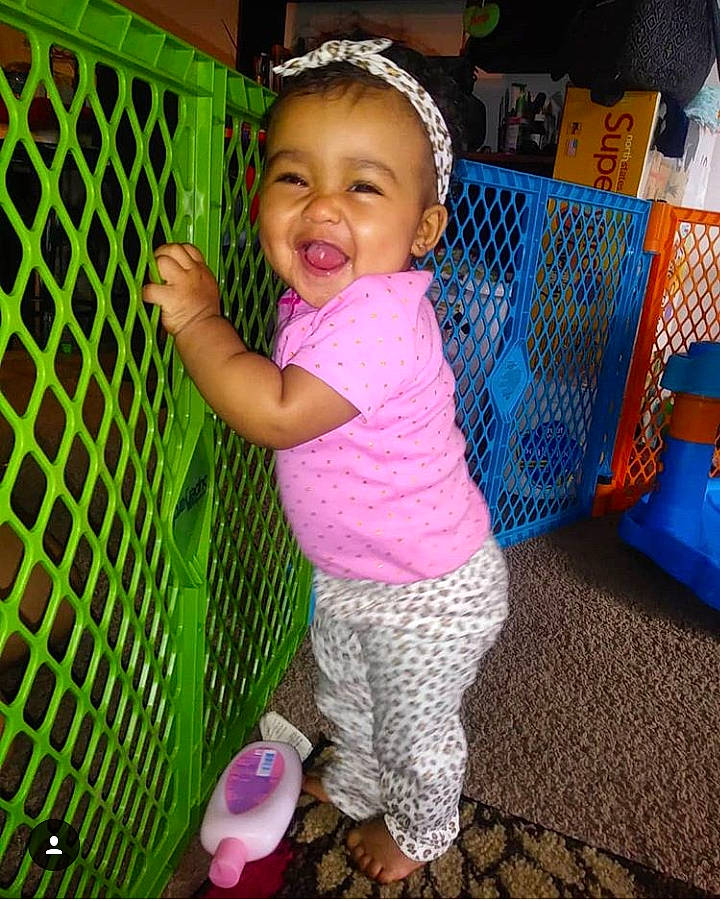 Izabelle joined the competition — help win amazing prizes! baby_products, child, cool, day, eye, fun, girl, infant, organ, pattern, person, pink, play, product, purple, skin, smile, textile, toddler