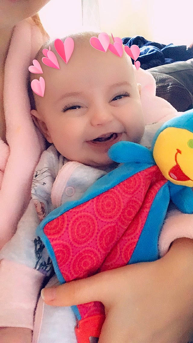 Ella-mae joined the competition — help win amazing prizes! baby, cheek, child, happy, headwear, nose, person, play, skin, smile, stuffed_toy, toddler