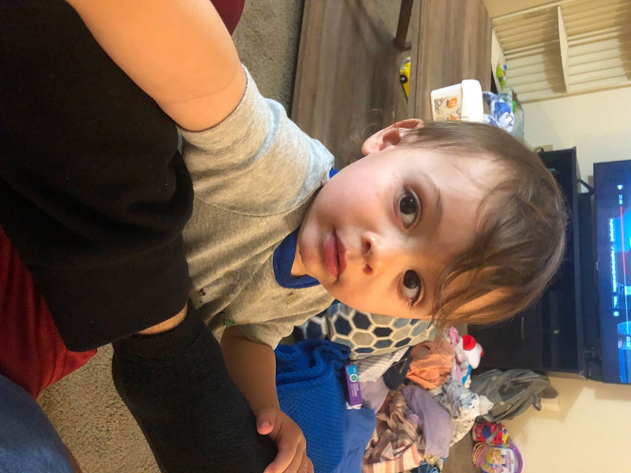 Brian joined the competition — help win amazing prizes! baby, cheek, child, ear, finger, flooring, fun, happy, iris, mammal, mouth, nose, person, room, sitting, smile, t_shirt, television, toddler, tree